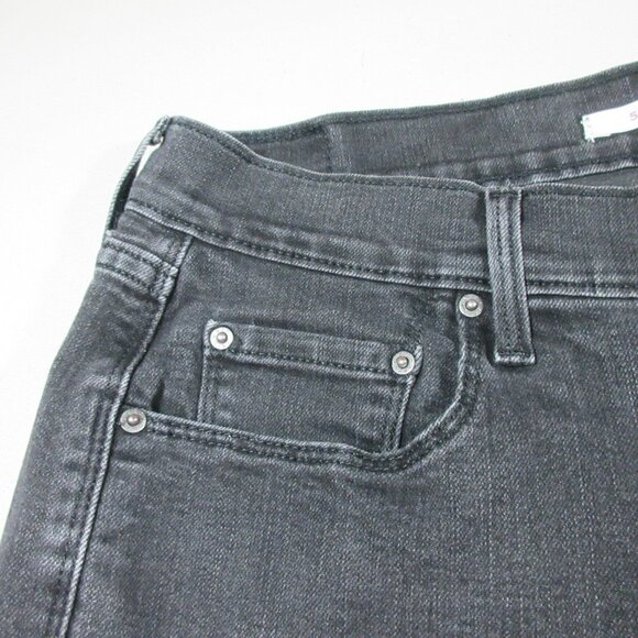 Levis womens dark gray distressed 505 straight stretch jeans 12x30 - Picture 3 of 10